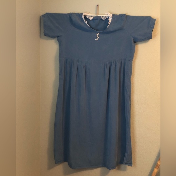 Vtg handmade blue a-line dress 2X 2X? - Picture 3 of 11